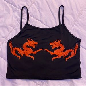 FANCYQUBE Dragon Crop Top
